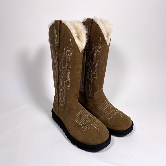 UGG x Gallery Dept. Brown Leather Western Stitched Boots - Picture 2 of 11